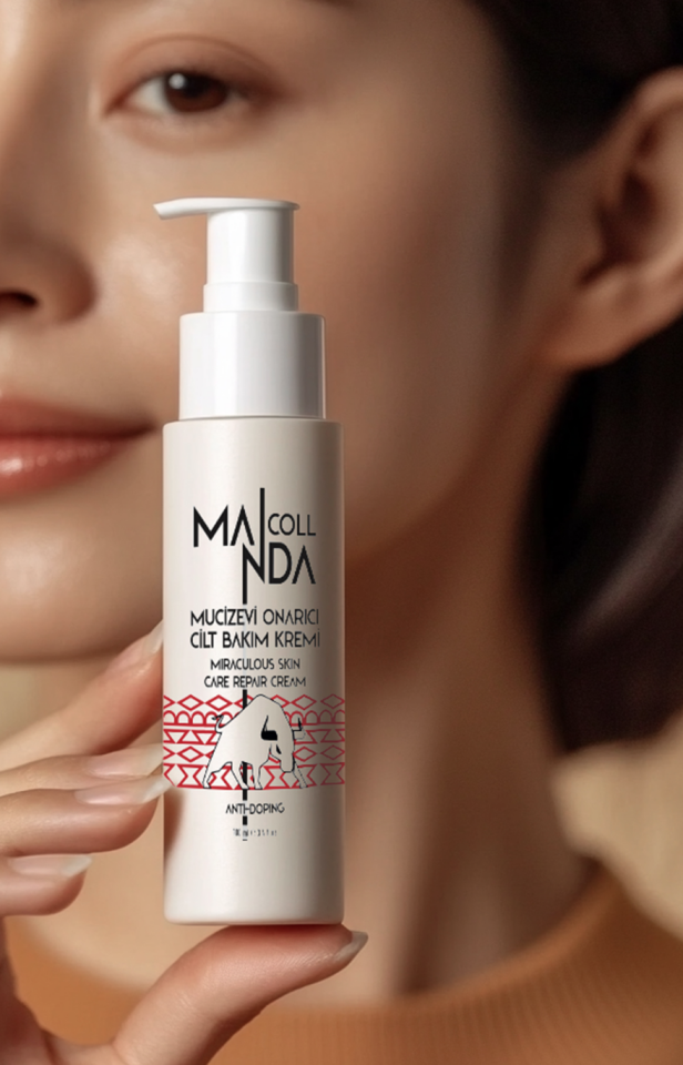 MandaColl Miraculous Onarıcı Cilt Bakım Kremi – Manda Colostrumu, Polen, Hyalüronik Asit, Centella, Shea – 100 ml
